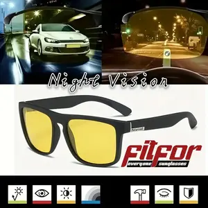 ( PRODUK BEST SELLER ) FITFOR KACAMATA PRIA POLARIZED SUNGLASSES NIGHT VISION ANTI SILAU BERKENDARA DI MALAM HARI LENSA KUNING FASHIONABLE