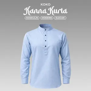 STYLK - Baju Koko Kurta Kanna Pria Muslim Lengan Panjang Premium Katun Nyaman dan Lembut