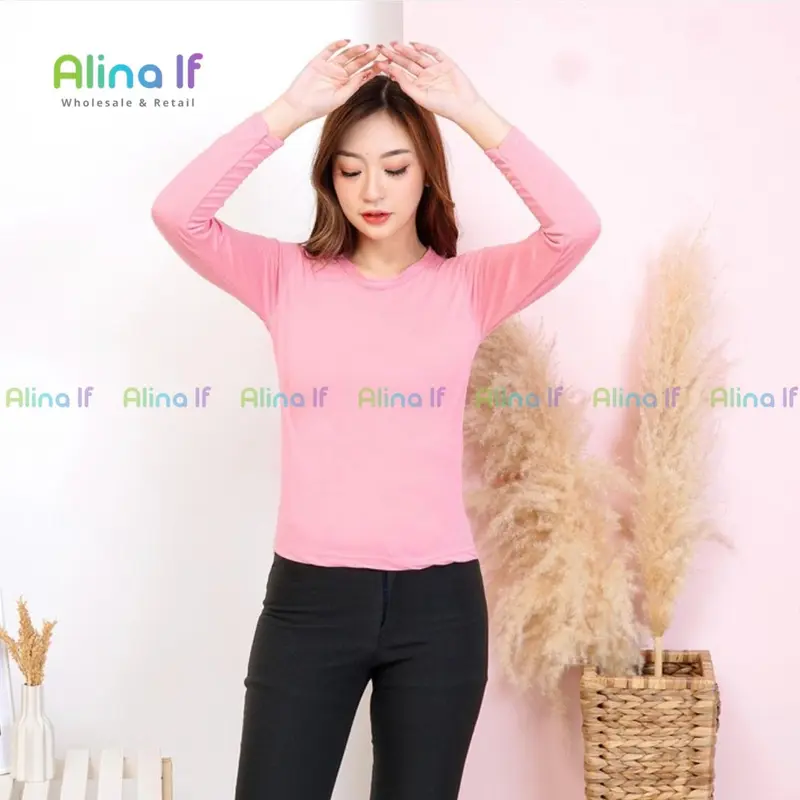 Manset Oblong Wanita Lengan Panjang Bahan Kaos M L XL XXL 3