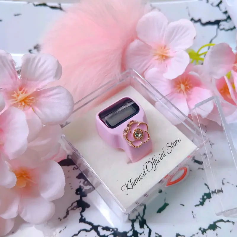 Tasbih digital Led mini cincin tasbih hias tombol tasbih cantik souvenir haji umroh muslim 2