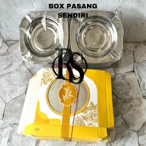 Souvenir ( isi 100 ) Asbak Berbahan Stainless Kemasan Box Pasang Sendiri Free Ucapan Terima Kasih