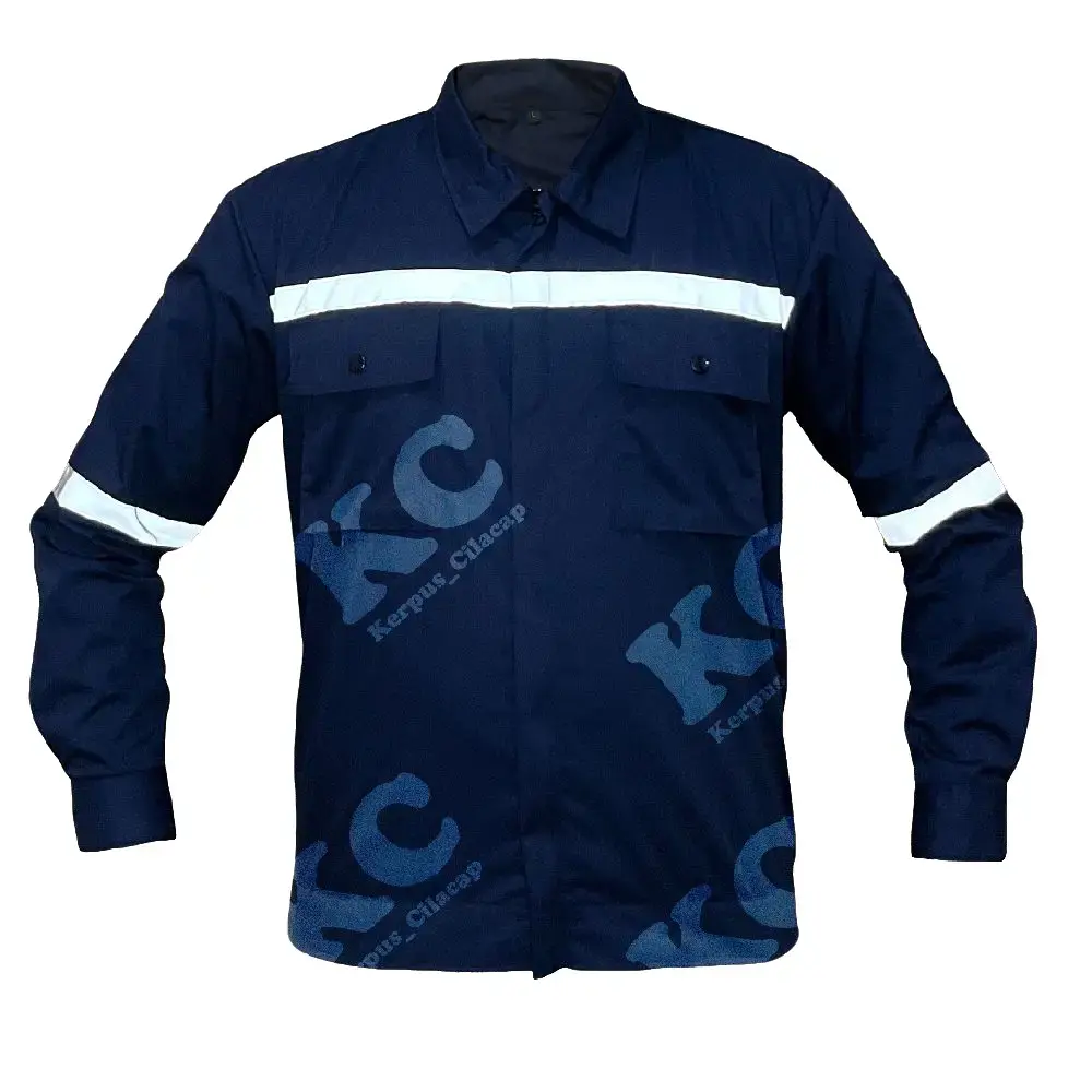 Wearpack atasan, kemeja kerja lengan panjang, baju proyek Warna NAVY/BIRU DONGKER