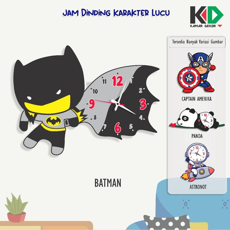 Product Introduction of Jam Dinding Aesthetic Gambar Kelinci Hiasan Pajangan Dekorasi Kamar Anak Jam SNI Motif Batik 26
