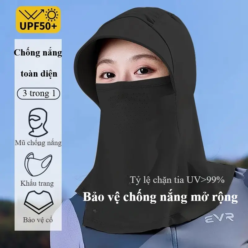 Mũ Chống Nắng Toàn Mặt Thể Thao, Mũ Chống Nắng Mùa Hè, Chống Tia Cực Tím, Thích Hợp Cho Các Hoạt Động Ngoài Trời Như Đạp Xe Và Thể Thao, Kèm Mặt Nạ Cổ, Tích Hợp, [Thanh Toán Khi Nhận Hàng]