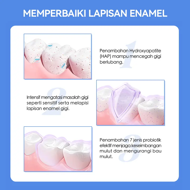 【Diskon Hingga 50%】SOPAMI SP7 Versi Upgrade – Pasta Gigi Pemutih dengan Baking Soda & Mint Alami | Menghilangkan Plak, Mencegah Gigi Berlubang, Merawat Gigi, Menyegarkan Napas | 360g 7