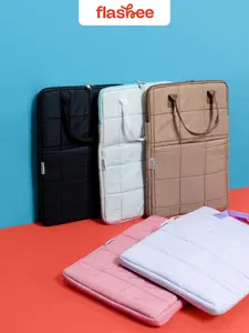 Flashee Laptop Sleeve Aesthetic Tas Laptop Willow Pelindung Cover Sofcase With Handle Sarung Laptop Bahan Puffy Lucu Polos
