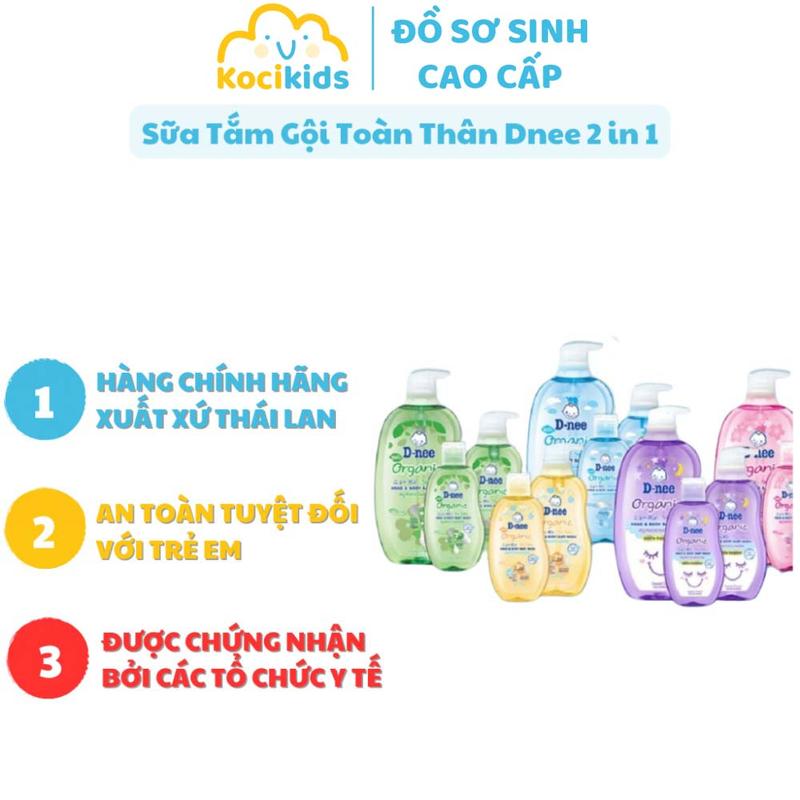  Sữa Tắm Gội Toàn Thân Dnee 2 in 1 Cho Bé Chai 200ml 380ml 800ml 