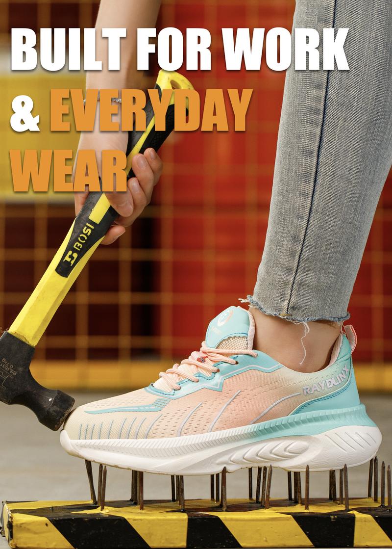 Product Introduction of Women's Steel Toe Safety Shoes, Anti-Smashing, Anti-Puncture, Non-Slip, Wear-Resistant , Work Site Protective Shoes Footwear Comfort Walking Shoes 5