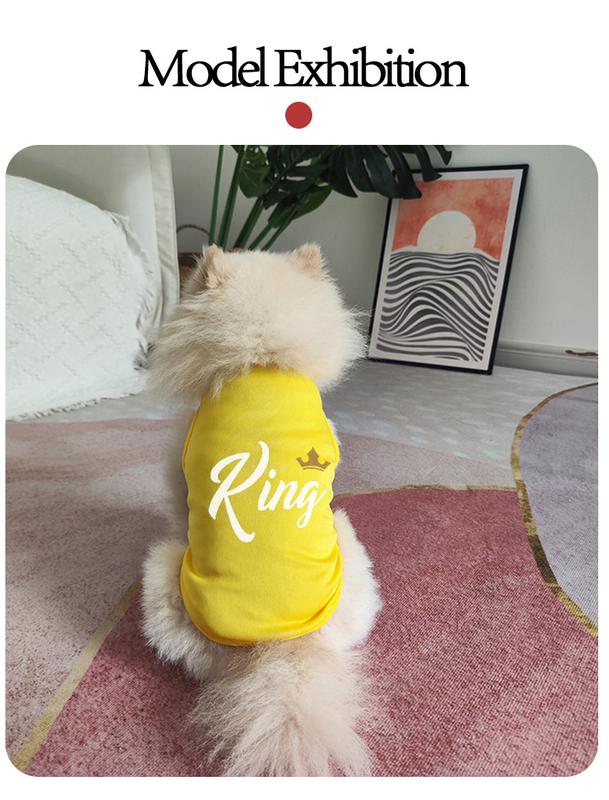 Product Introduction of Cat and dog fashion design, printed clothing, trendy brand pet small and medium-sized dog sleeveless vest 4