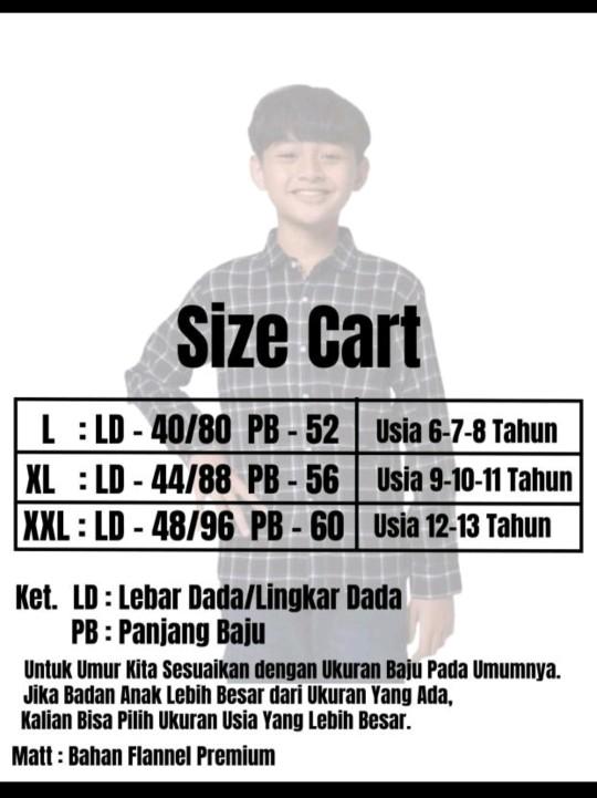 Product Introduction of Kemeja Flanel Anak Lengan Panjang Cowok Cewek Umur 6-13 Tahun Motif Kotak Kotak Bestsseller Fashion 8