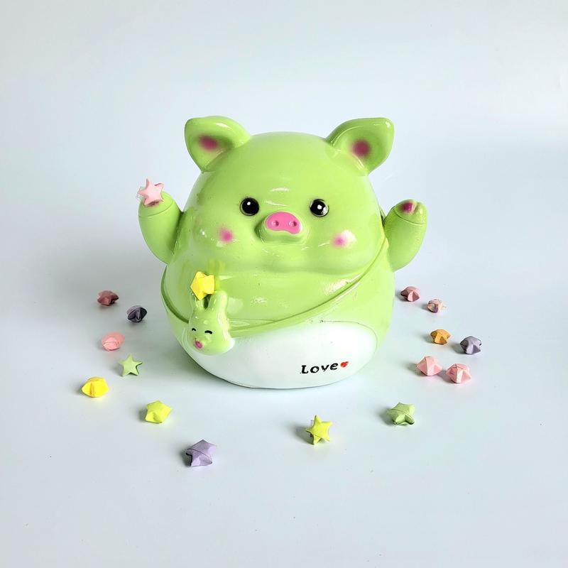  Heo đất tiết kiệm mẫu Heo Đeo Túi Thỏ cute vô đối quà tặng trang trí lợn đất ống nhét tiền Ống Tiết Kiệm Ống Heo Đựng Tiền 