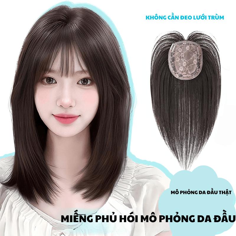 Tóc giả nữ kiểu kẹp, làm từ sợi tổng hợp chất lượng cao, kiểu mái Pháp, giá cả…