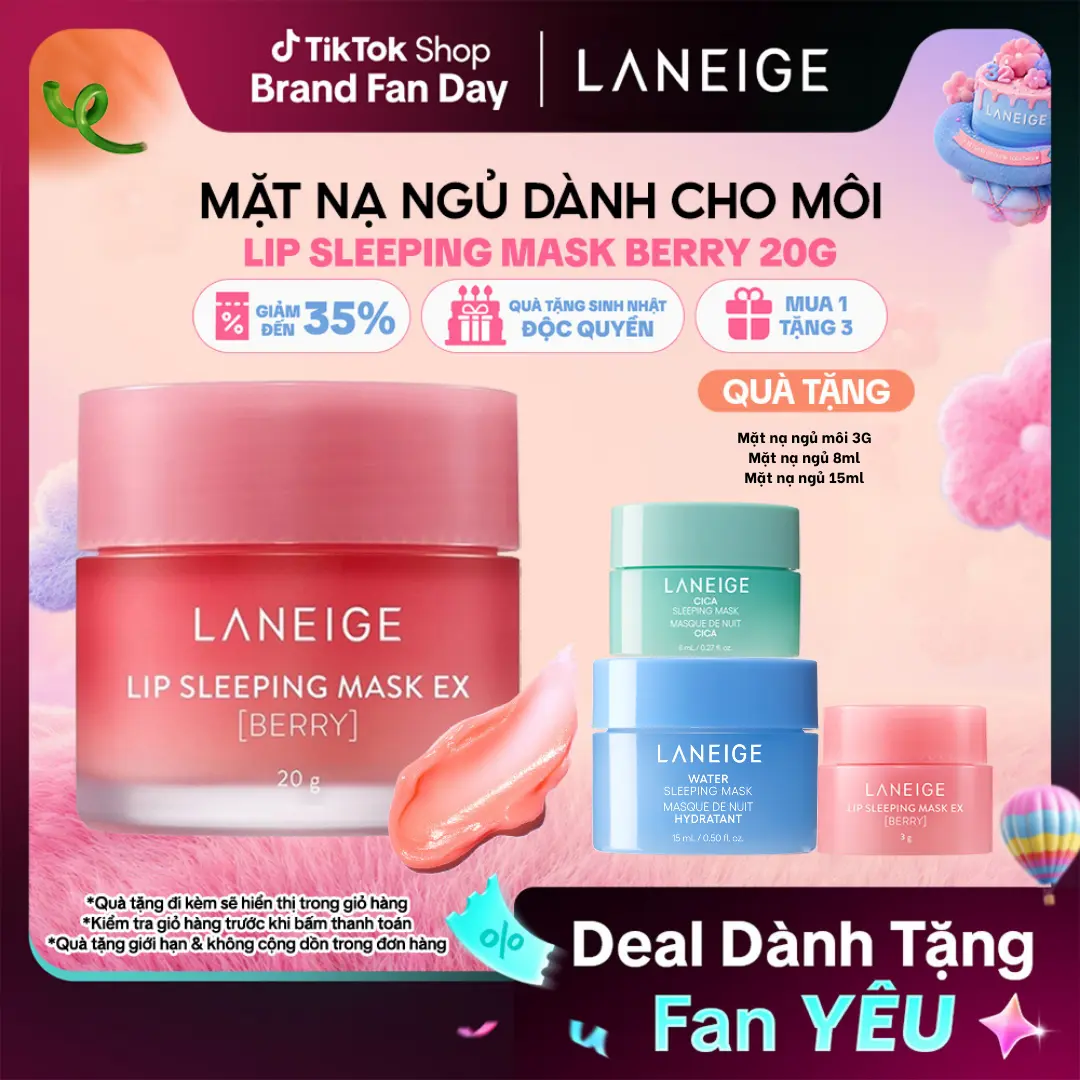 Mặt nạ ngủ dưỡng môi hồng hào căng mượt LANEIGE Lip Sleeping Mask EX 20g Son Nữ Collagen Skincare Women