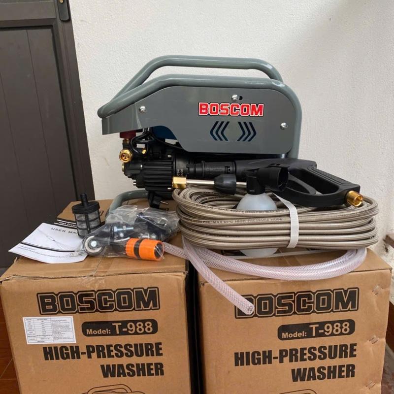  Tặng béc rửa xe MÁY RỬA XE BOSCOM T988 LÕI ĐỒNG 3500W CÓ CHỈNH ÁP BÁNH XE ĐẨY DÂY RỬA 15M BẢO HÀNH 2 NĂM