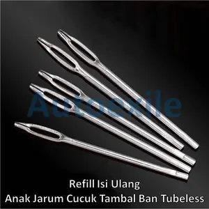 Refill Anak Jarum Tubles Tubeless Tubeles Tubless Tire Repair Split Eye Needle Isi Ulang Mata Besi Cucuk Tusukan Tambal Ban Tanpa Gagang
