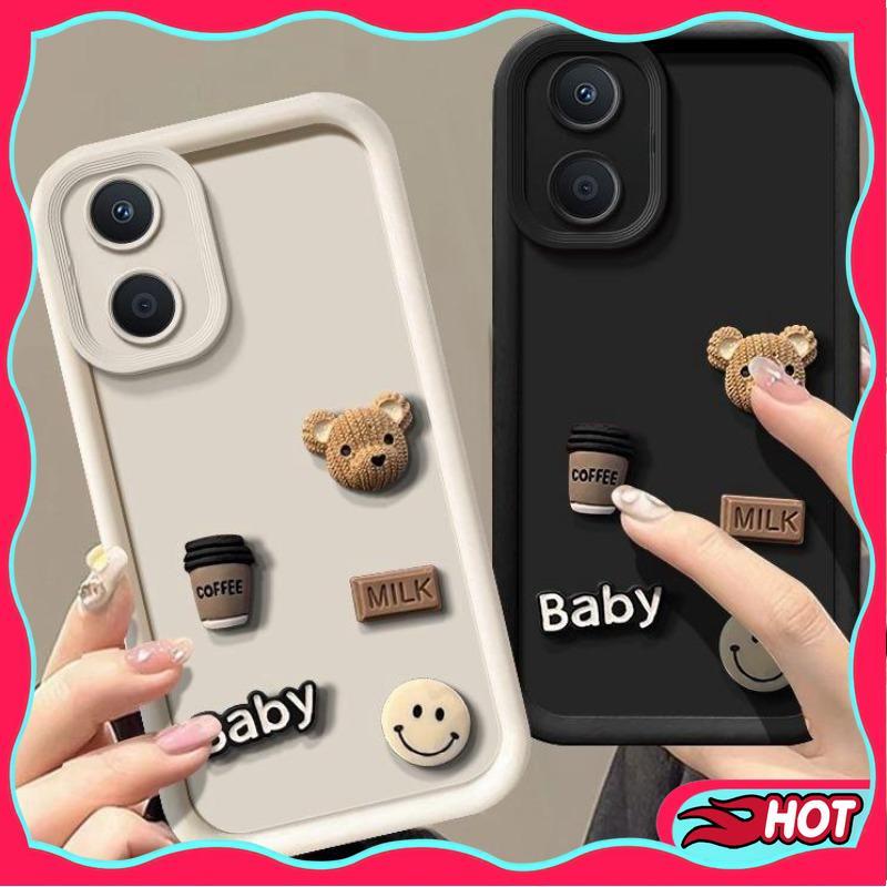 Ốp Điện Thoại Thủ Công Thiết Kế Hình Gấu Hoạt Hình Sáng Tạo Thời Trang Tự Làm Tương Thích Với Oppo A38 A18 A98 A17 A78 A58 4G Và 5G A77S A77 A57 A96 A95 A76 A74 A16 A16K A16E A54 A55 A15 A15S A92 TYKF