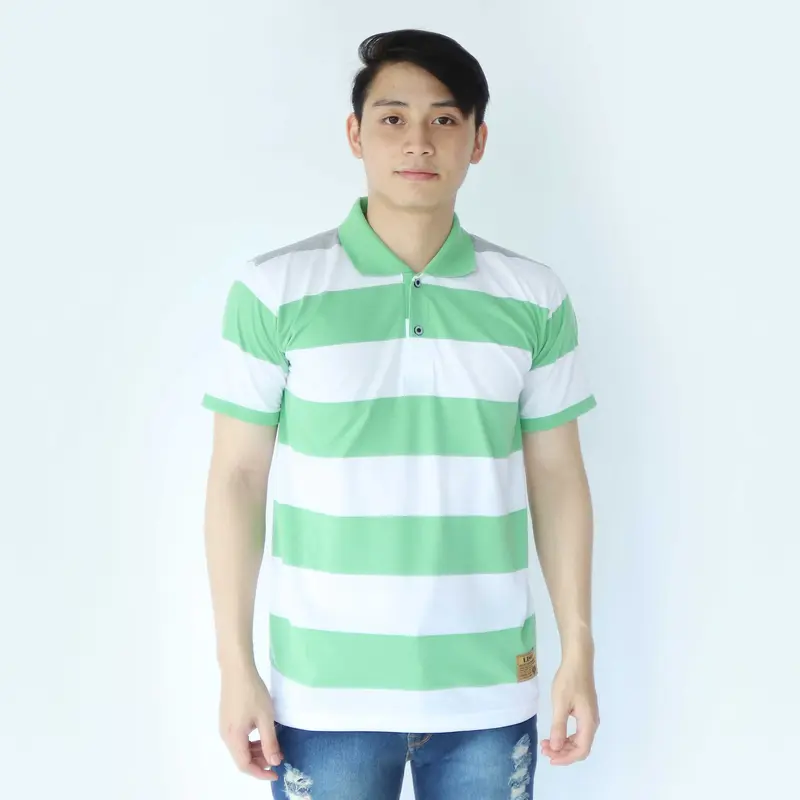 liso wear - Kaos Kerah Pria - Atasan Baju Kaos Polo Distro Stripe Balok Lengan Pendek Katun Dewasa 0