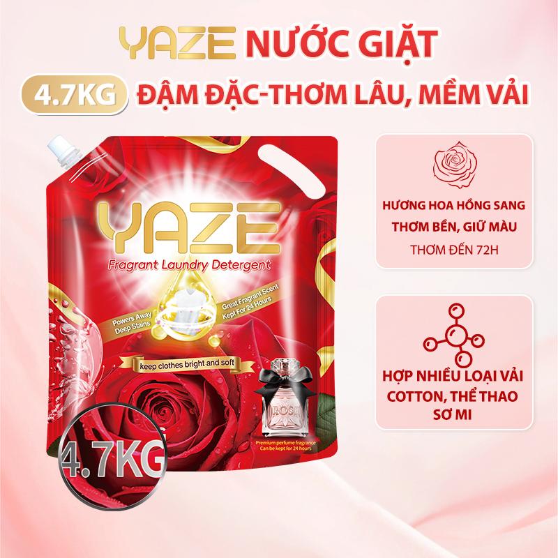  【SALE 1 Túi 4,7KG Nước Giặt Hương Nước Hoa YAZE  – Đậm đặc thơm lâu mềm vải tiết kiệm-Nước Giặt Xả YAZE Hương Nước Hoa Giúp Lưu Hương Thơm Lâu   Dịu Nhẹ An Toàn Cho Da   Làm Sạch kháng khuẩn   Làm Bền Màu Quần Áo  Siêu To 4.7L  