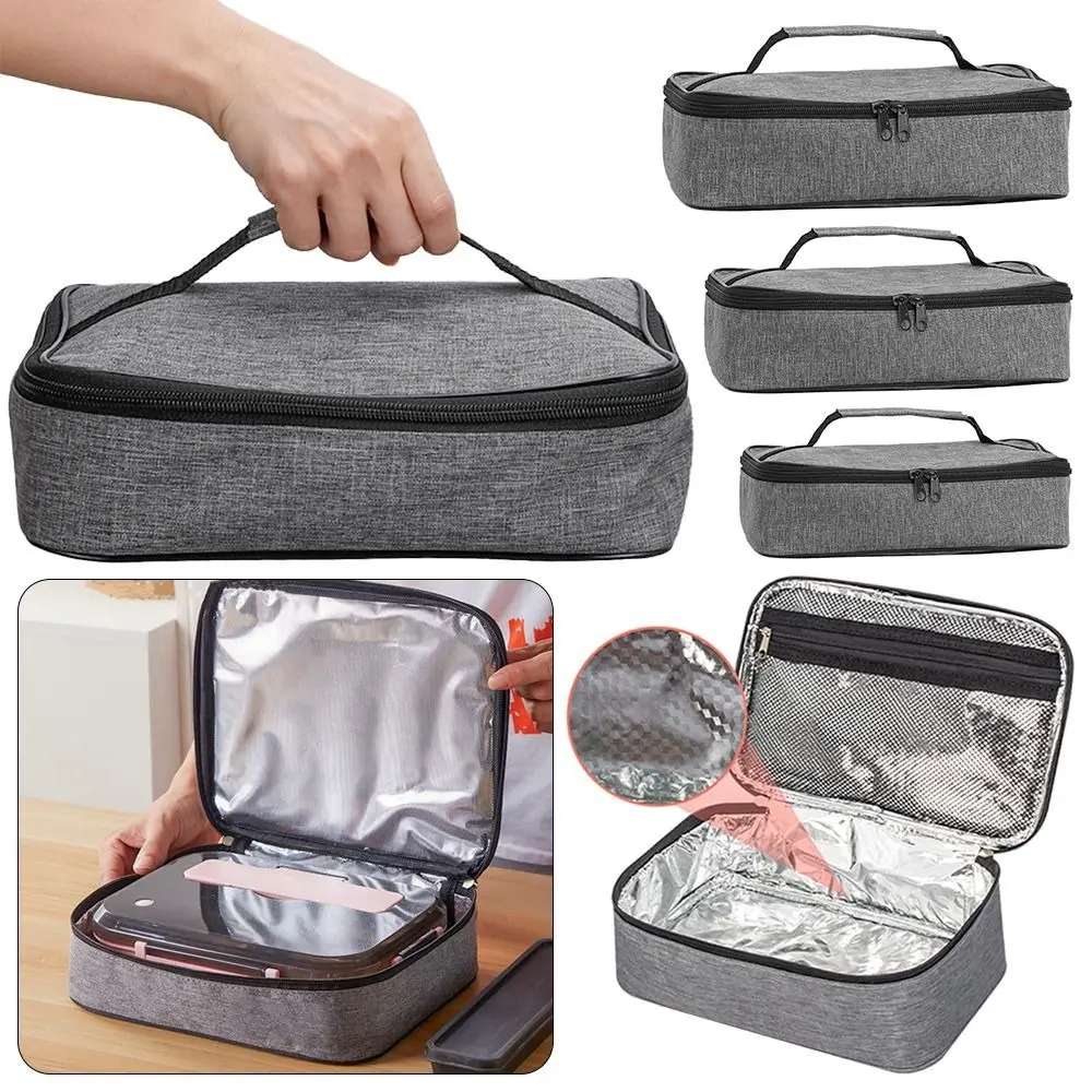 Thicken Thermal Lunch Bag Portable Ice Pack Large Insulated Cooler Storage Bags Square Snack Bag Travel Picnic Delivery Meal Container for Breakfast Organizer