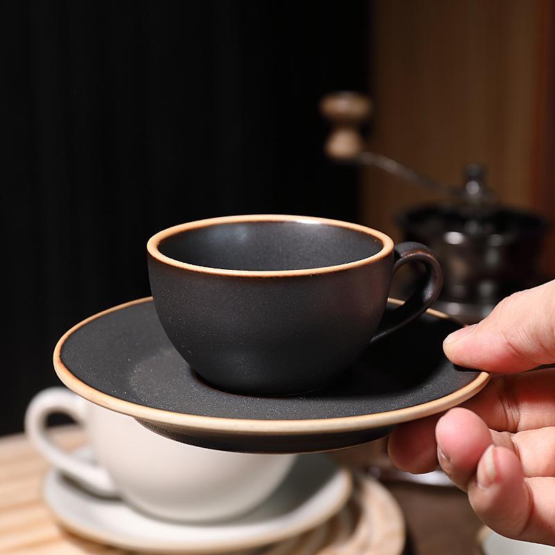 Product Introduction of Ceramic Coffee cup and saucer set Continental Latte cup Coffee shop home office breakfast cup personalized cup and saucer  mug drinkware reusable washable andwear-resistant 14
