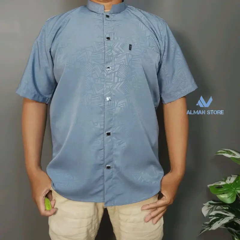 baju koko lengan pendek pria kemko sultan atasan pria muslim emboss 2