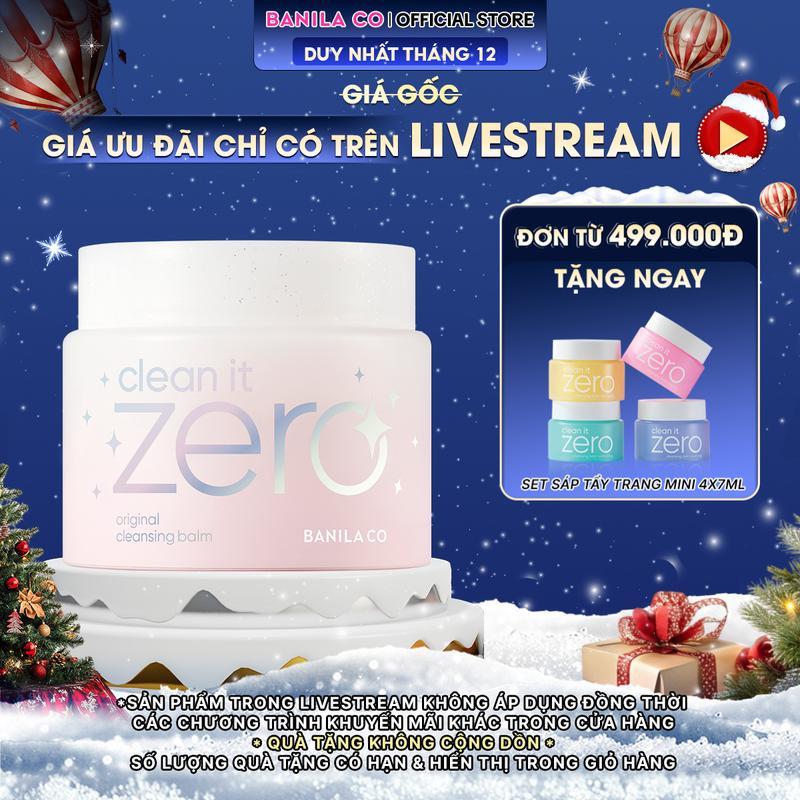 LIVE- Phiên Bản Mới Holiday Sáp Tẩy Trang BANILA CO Clean it Zero Original Cleansing Balm 180ml - Dành cho mọi loại da