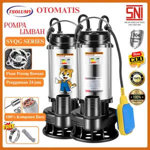 TSOLUMY Pompa Celup Air Kotor SPV-750SVQG 750W 220V Stainless Steel 304 Otomatis Pisau Potong Bawaan 12M Kapasitas 12000L/H untuk Pertanian & Industri Rumah Tangga