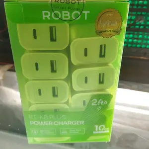 ROBOT RT-K8 PLUS Power Charger Adaptor 2,4A Dual Port untuk Pengisian Cepat dan Aman