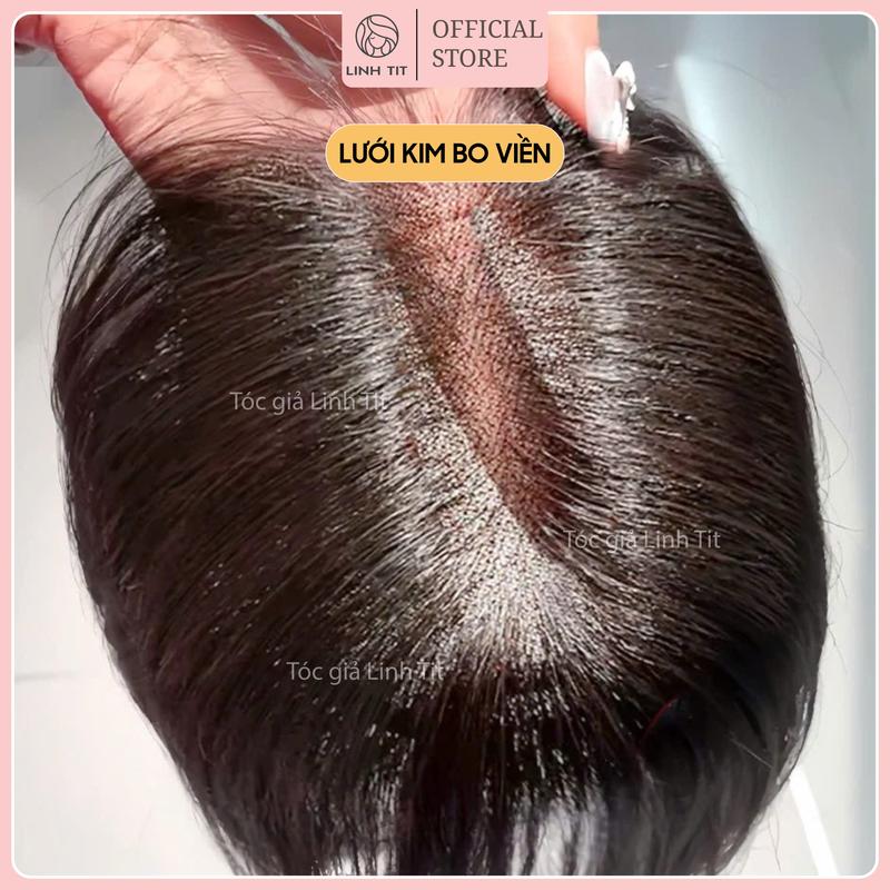  Phủ hói Lưới Kim Bo Viền rẽ full ngôi lưới DS tàng hình kích thước 7*9CM  tóc thật | Tóc giả Linh Tít 