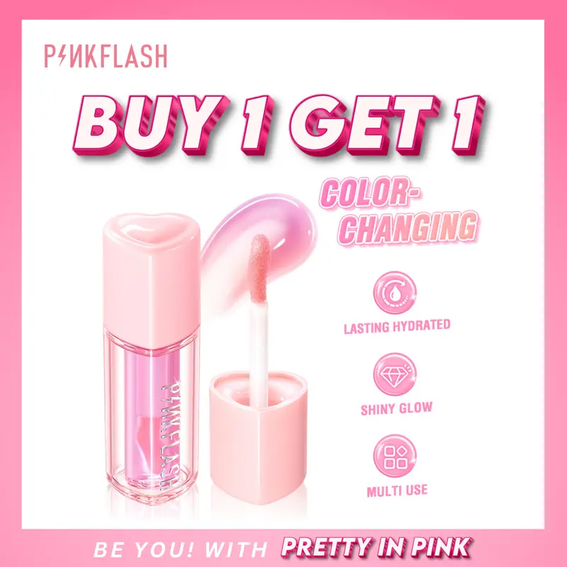 [BUY 1 GET 1] PINKFLASH Hydrating Plumy Lip Oil Color Changing Lip Balm Glossy Lasting PFL30 0