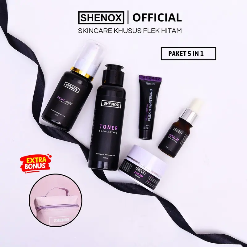 Shenox Skincare Paket 5 in 1 Anti Flek Hitam Dark Spot Treatment Noda Bekas Jerawat Resmi BPOM Melasma 4