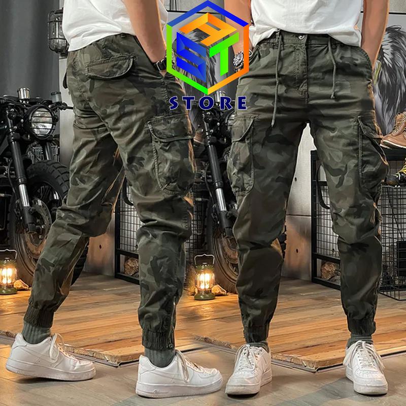 Product Introduction of Celana Panjang Unisex Camo Cargo Combat Bahan Katun Twill Non Stretch Warna Green 3