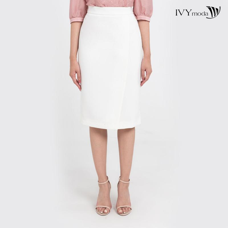 Chân váy midi đắp vạt chéo IVY moda dành cho Nữ MS 31M8237