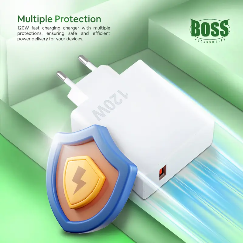 Migoz Charger Smartphone 120W Micro dan Type C Fully Compatible Fast Charger 4