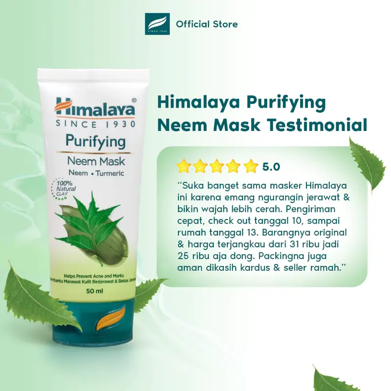 Himalaya Neem Mask 50ml 100ml / Himalaya Face Mask Mengencangkan Muka Masker Wajah Masker Anti Jerawat Kunyit 6