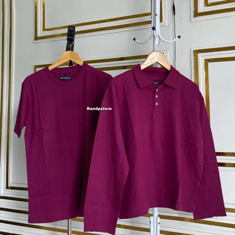 Jessi Polo Couple Polos Byrandp - Baju Pasangan Kaos Polos Batwing Cotton Combed 24s | Atasan wanita Lengan panjang 5