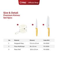 Gambar Cypruz Premium White Diamond Pisau Set+Gunting 6pcs dari Cypruz Kitchenware Kota Administrasi Jakarta Utara 5 Tokopedia