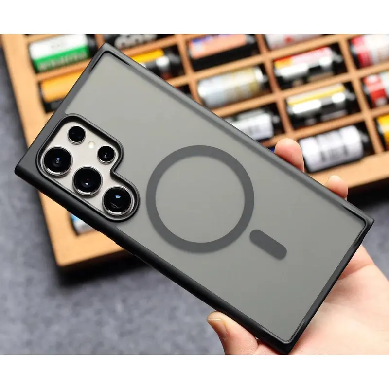 Casing Hybrid Dove Black Edition Magsafe Case A05 A05s A06 A15 A16 A24 A25 A26 A34 A35 A36 A54 A55 A55 S20FE S21FE S23FE S24FE S21 Ultra S22+ S23+ S24+ S22 S23 S24 S25 Ultra Plus 3