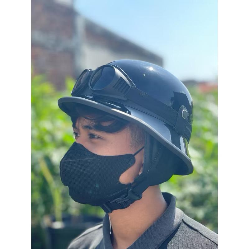 Jual Helm Retro Milenial Nazi Crazy Kombinasi Kacamata untuk Motor