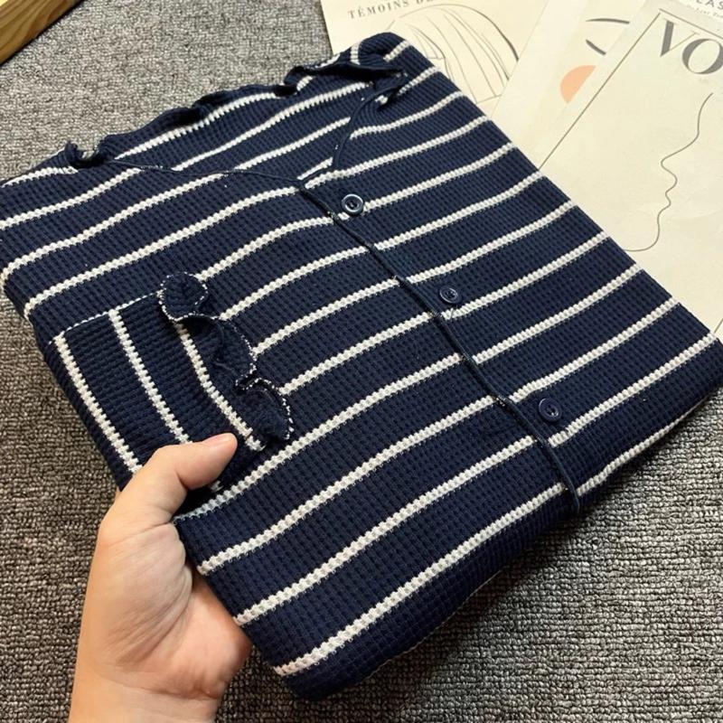 Product Introduction of Cardigan Salur crop Korean Style Knit Waffle / Cardigan Stripe Wanita Terbaru Knitwear korea 2
