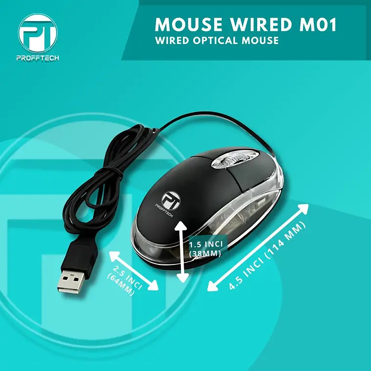 Mouse Wired Cable USB Profftech M01 - Mouse Kabel USB