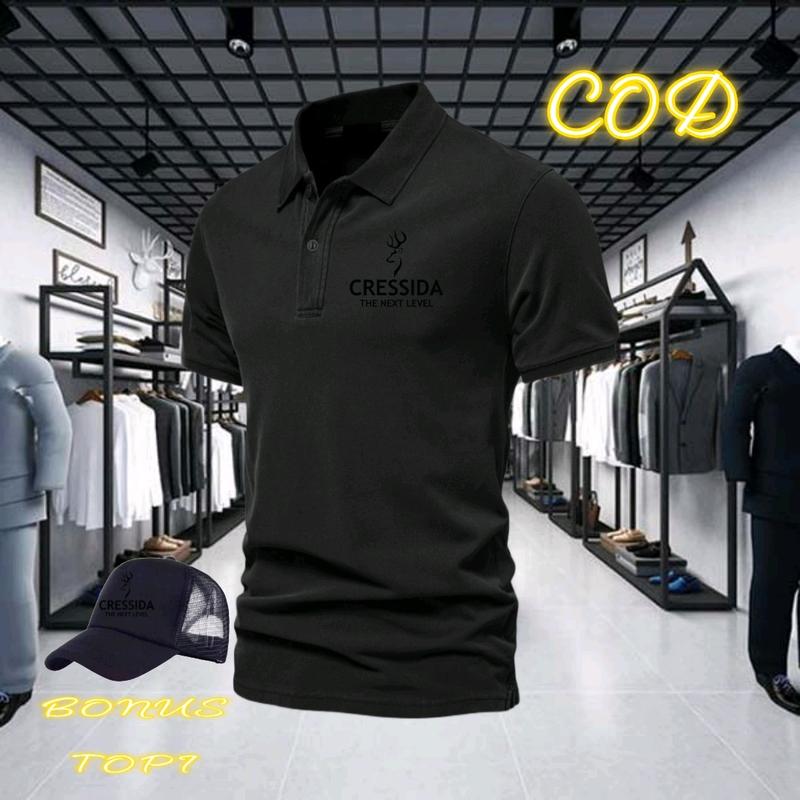 Bonus topi kaos kerah lengan pendek pria dewasa polo keren tebal dan lembut bisa cod 3