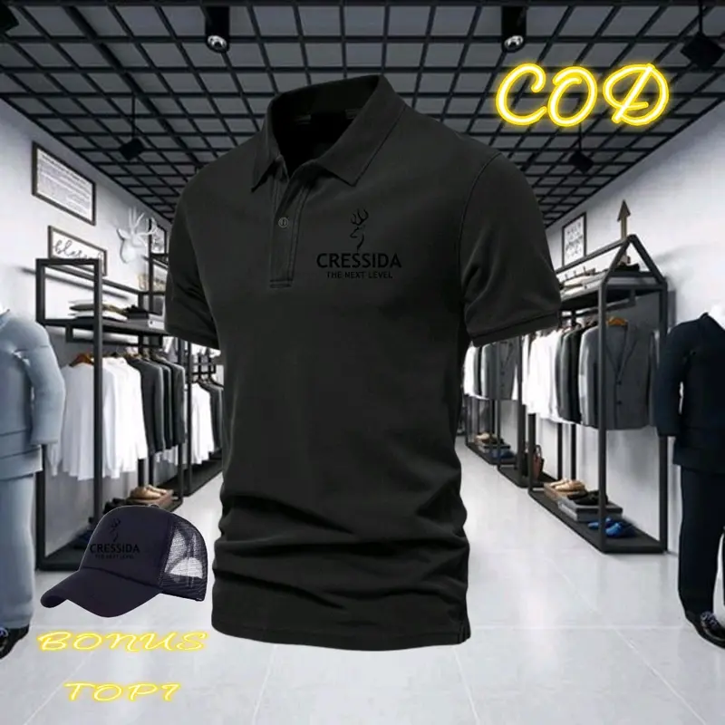 Bonus topi kaos kerah lengan pendek pria dewasa polo keren tebal dan lembut bisa cod 3
