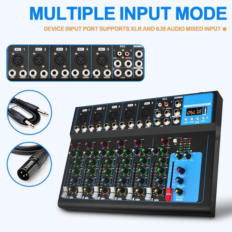 Product Introduction of Yamaha USB 7 Saluran Console Pencampuran Bunyi dengan Mixer Rekod Bluetooth untuk KTV Stage Amplifier Audio Compact Plug Smartphone Recording Wireless Bass Subwoofer mixer  4 channel 2