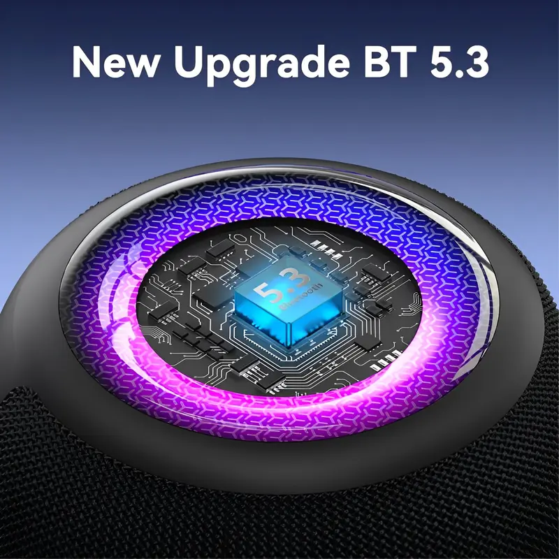 ERNA Speaker Portabel Mini TWS Speaker Bluetooth 5.3 dengan Bass Seimbang, Mode LED untuk Luar Ruangan Wireless 3