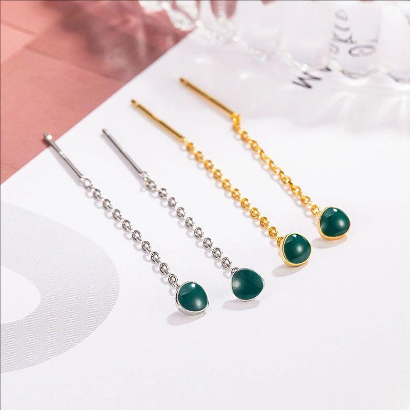 Product Introduction of Fresh and sweet niche design avocado green ear wire enamel drip glaze niche simple female ear jewelry 4