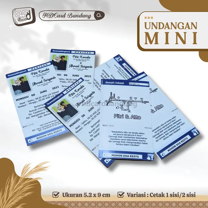 [Harga per 50pcs] Undangan Kecil Mini 1 Hari Jadi !! Supercepat - Shop ...