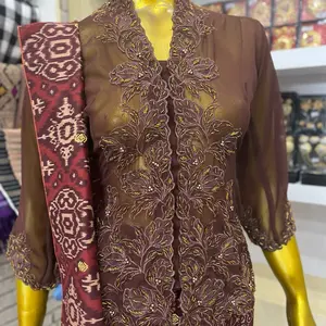 Kebaya bordir payet tangan lounceng bahan crepe