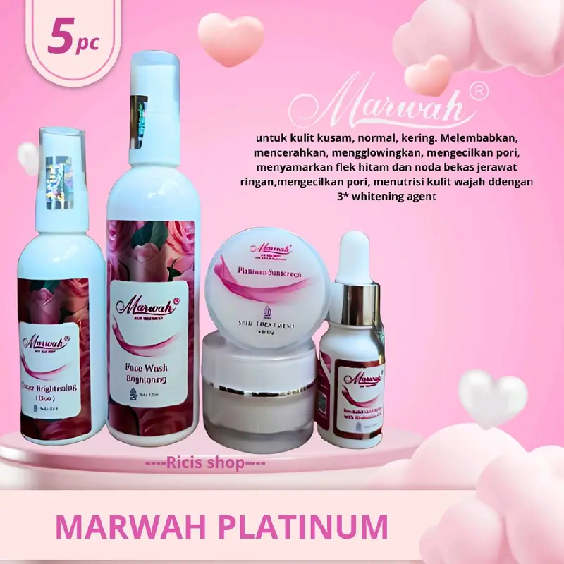Paket Platinum Marwah skincare original buat wajah cerah glowing lembab bebas flek hitam 1
