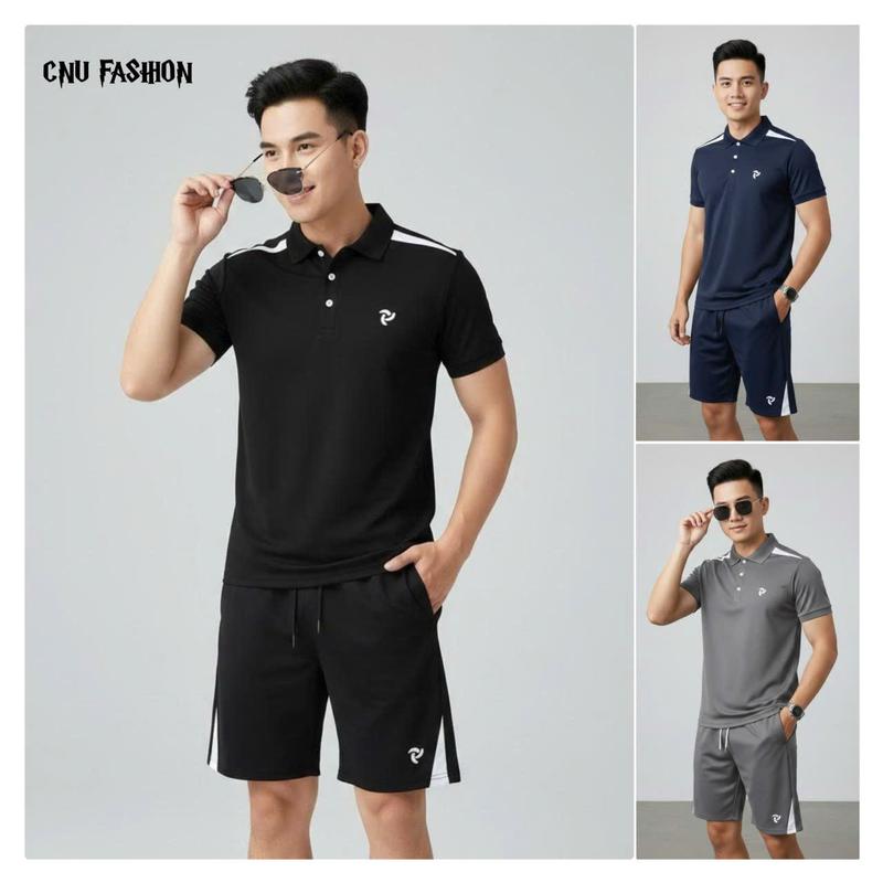 Bộ đồ- Bộ quần áo nam nữ cao cấp- Phối vai logo thêu- Chất liệu poli cá sấu co…